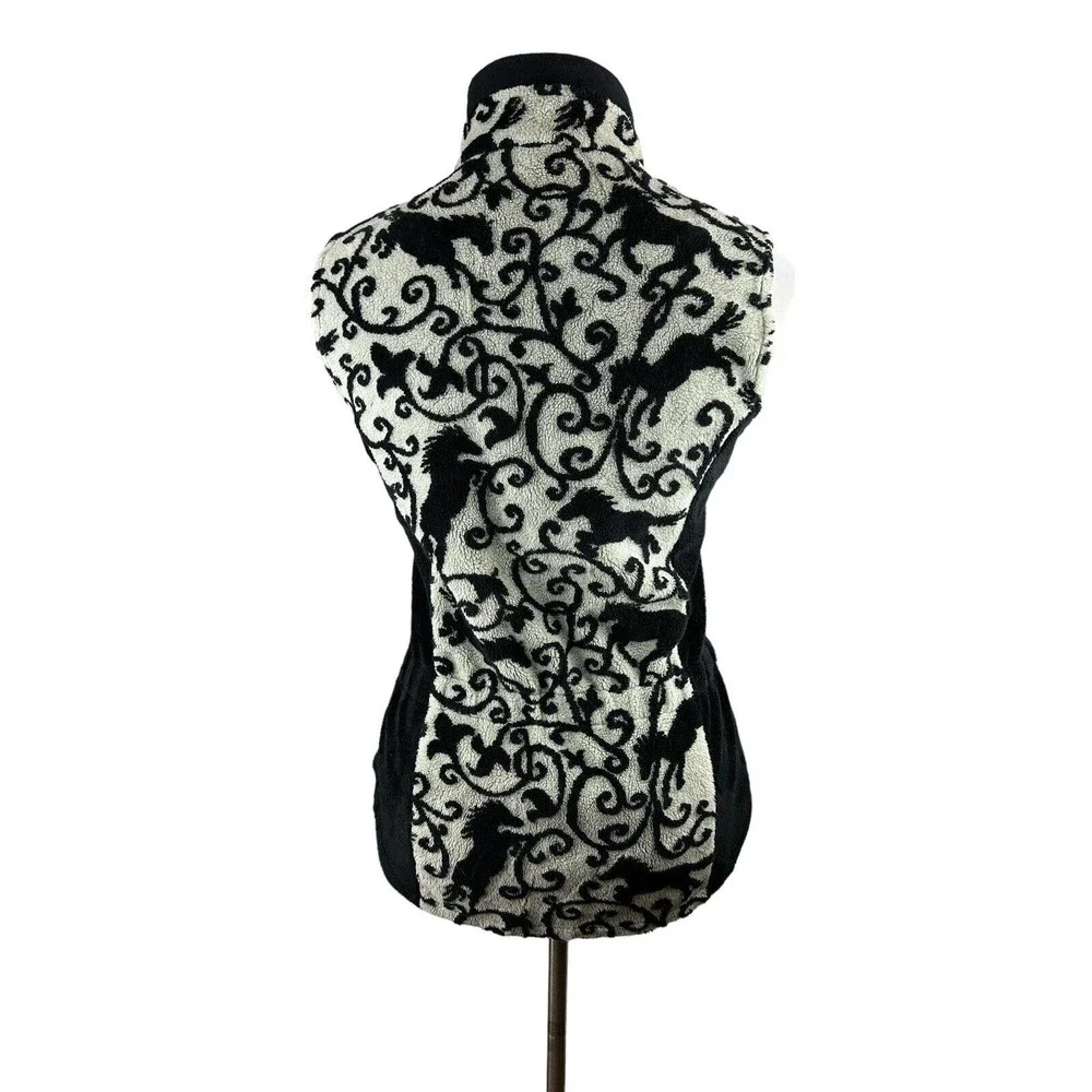 Kerrits Horse Print Equestrian Full Zip Fleece Vest Women's Size Large H14693 - Picture 5 of 16